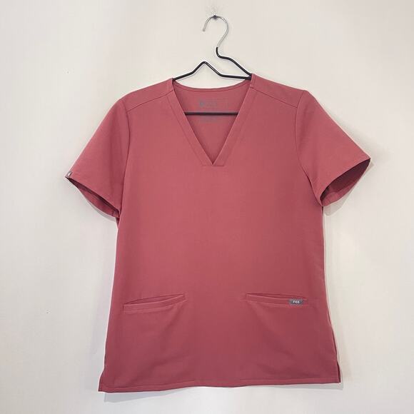 Figs Scrub Top Womens Small Casma Three-Pocket Mauve Pink Medical Short Sleeve - Picture 1 of 8